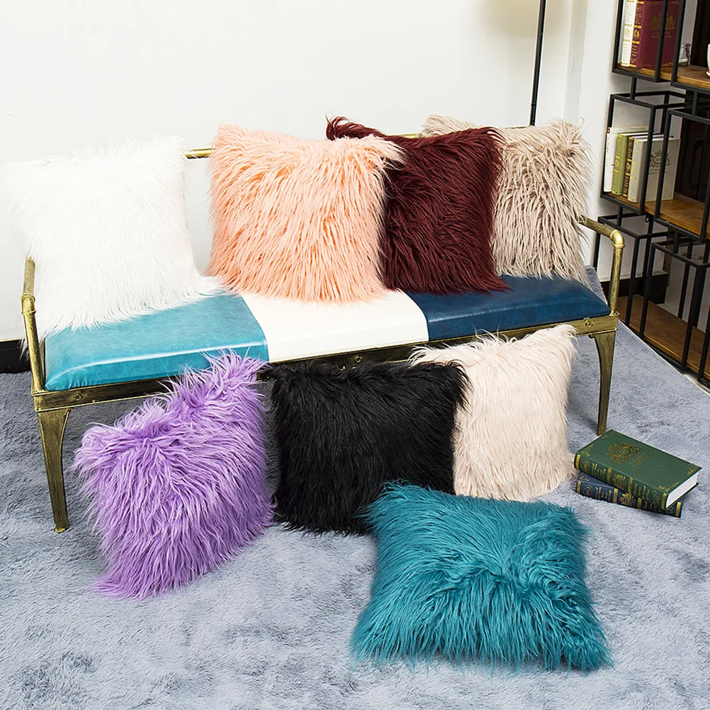 

1Pcs Wool Cushion Cover 45x45cm Wear-Resistant Soft Throw Pillowcase Decorative Cushion Cover Beige Pillowcase