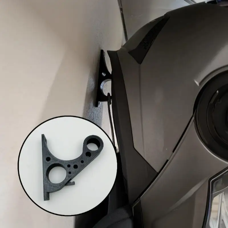 Black Easy Install Wall Mount Motorcycle Helmet Holder Multi-Functional Hanger for Keys Hats Jackets Garage Storage Use