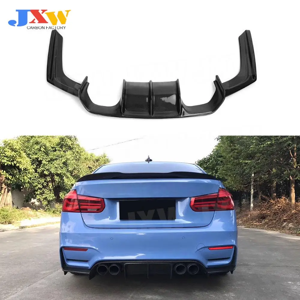 

3Pcs Carbon Fiber Car Rear Bumper Lip Spoiler Rear Diffuser Lip for BMW 3 4 Series F80 M3 F82 F83 M4 2014-2017