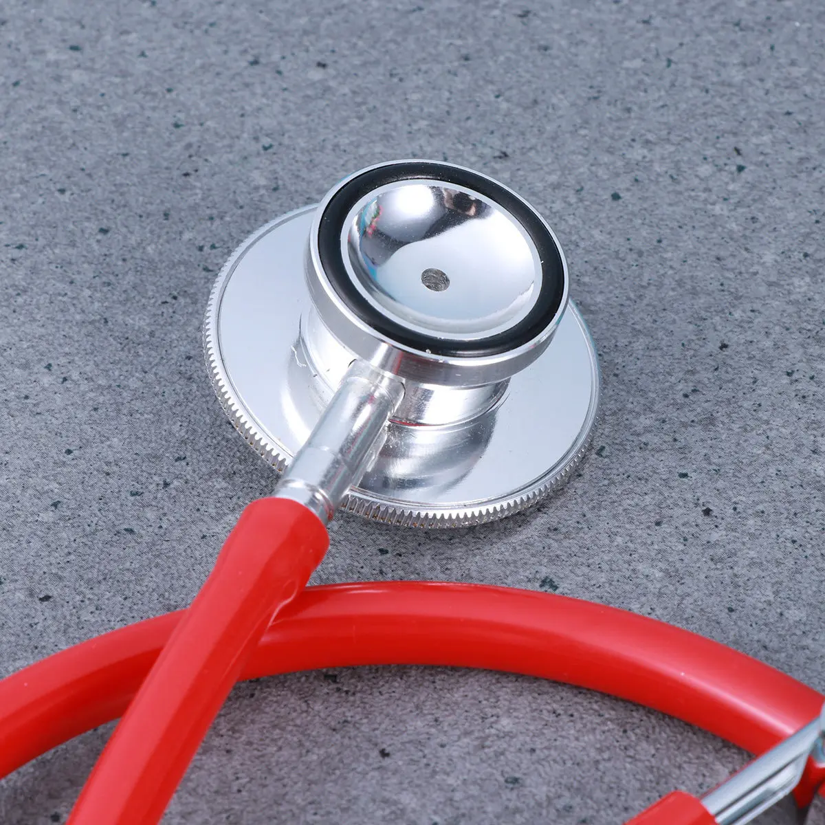 Stethoscope Dual Head Portable Red Auscultation Device Tool Noise Free Clear Lung Examination
