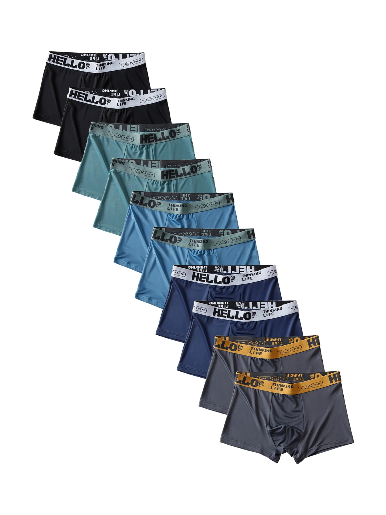 

New 10Pcs Men Ice Silk Seamless Boxer Shorts Sexy Light-thin Underwear Breathable Cool Summer Sports Panties Male Underpant