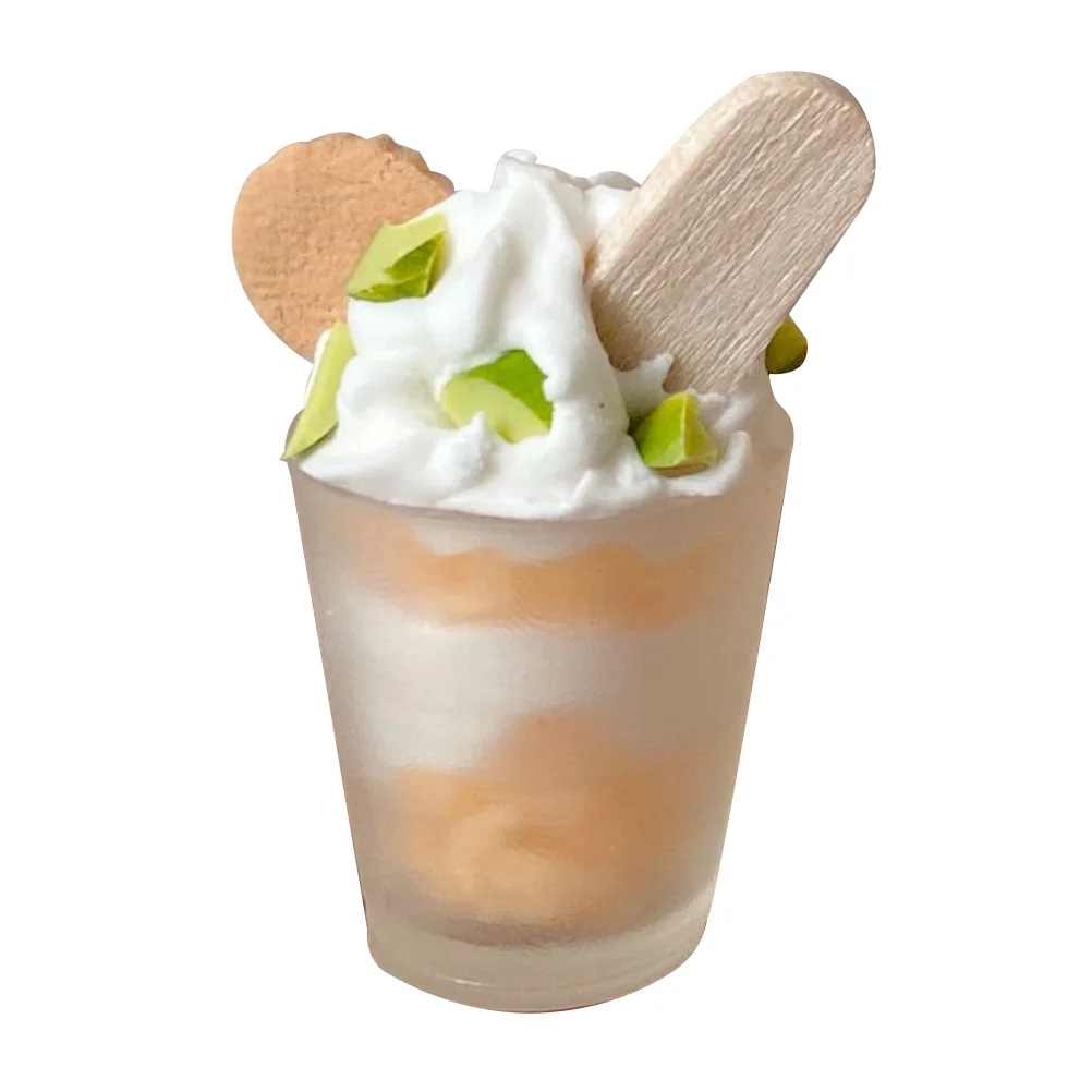 

Mini House Miniature Food Resin Ice Cream Cup Delicate Details Lifelike Decorative Adornment Mini House Ice Cream