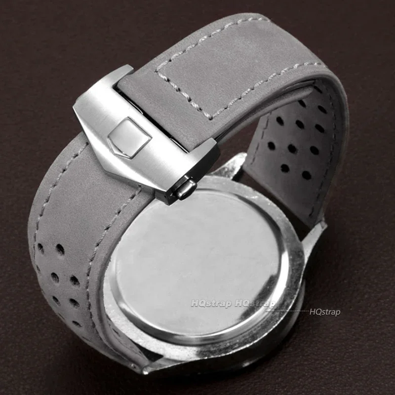 سوار معصم جلدي لـ Heuer ، Carrera ، Monaco ، سوار مصنفر من جلد البقر ، عالمي ، إكسسوارات ساعة ، 20 ~ 22 حزام #6