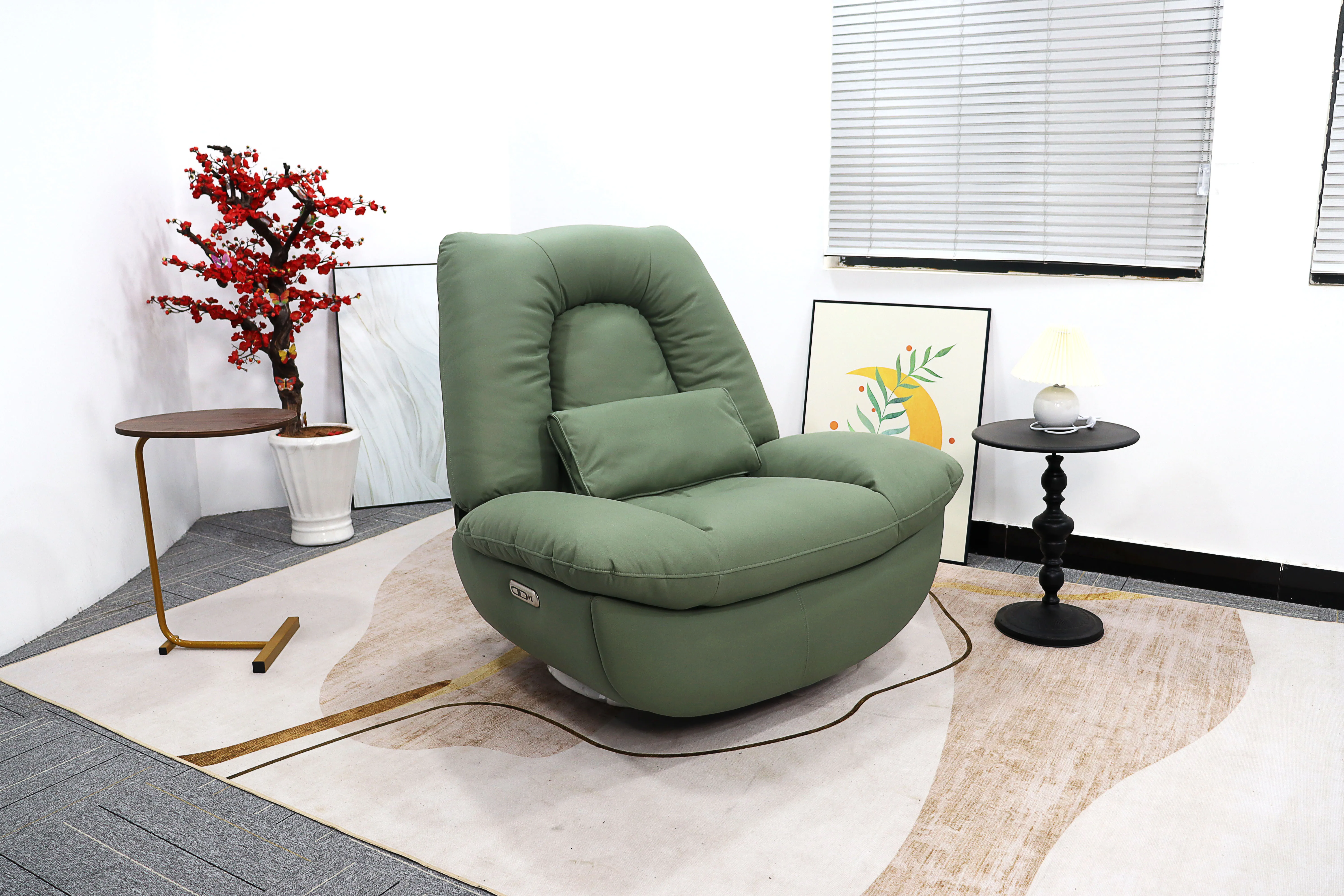 MEIMIN newest design electric leather swivel and rocking reclining sofa functional sofa chair