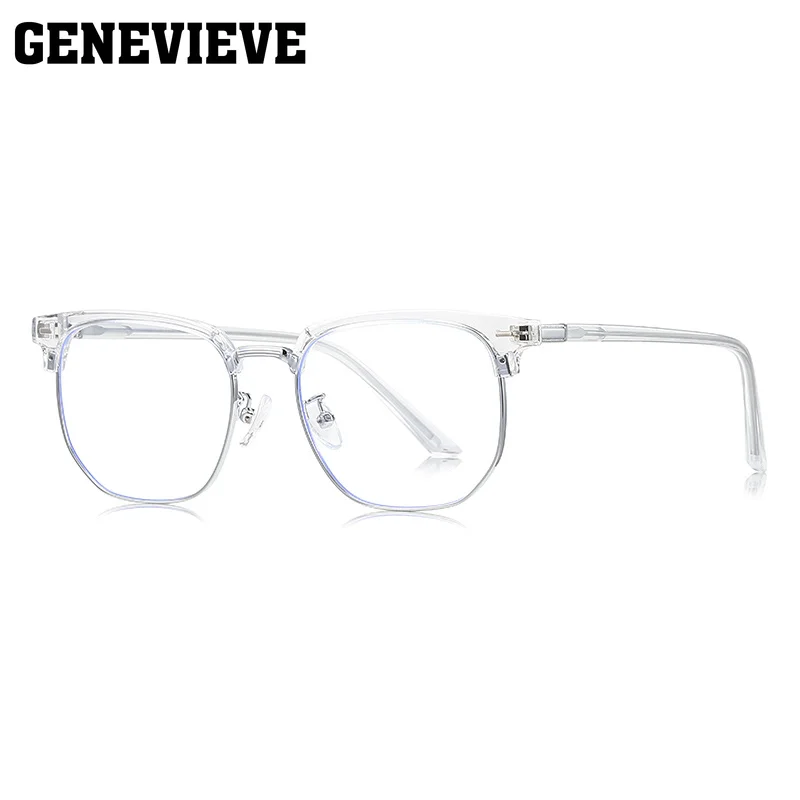 GENEVIEVE Business Casual Versatile Stylish Men's Photochromic Blue Light Blocking Reading Glasses Customizable Prescription