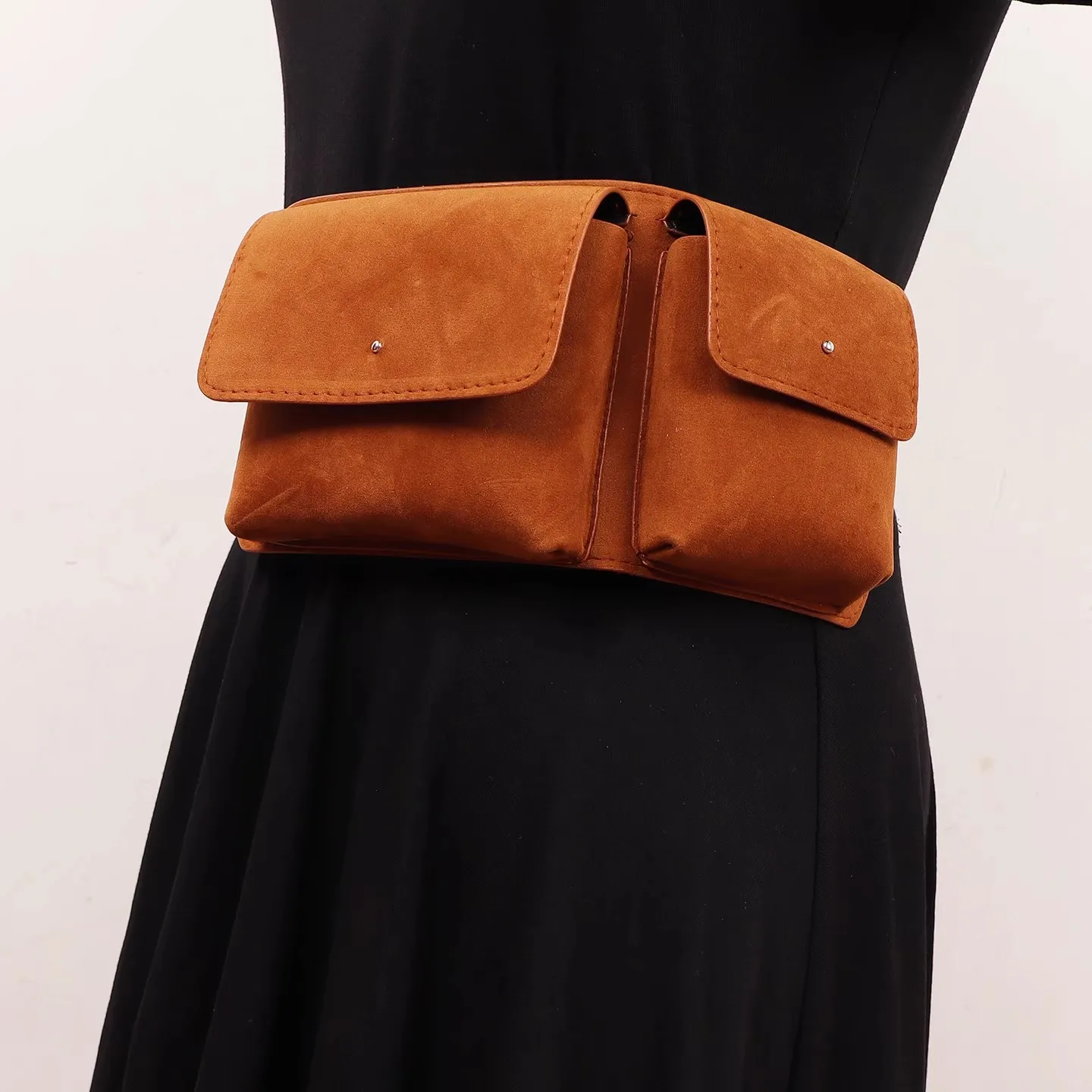 เข็มขัดคาดเอวแฟชั่นผู้หญิง หนังเทียม PU แบบรัดเอว สำหรับตกแต่งชุดเดรส รุ่น R928