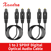 1 to 2 SPDIF Digital Optical Audio Cable for Toslink Gold Plated 0.5/1.5/2m SPDIF MD DVD Gold Audio Fiber Optic Connecting wire