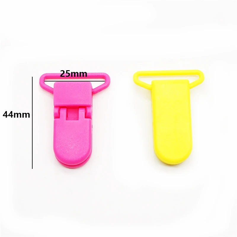Chengkai 150pcs 25mm D Shape Plastic Dummy Pacifier Chain Holder Clips Suspender Binder Soothers Alligator Clips