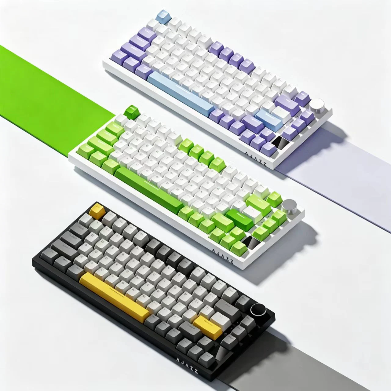 Ajazz AK820 820Pro Wireless Bluetooth Tri mode Mechanical Keyboard Custom 75 Percent Hot Swappable Gasket Gaming Side Printed