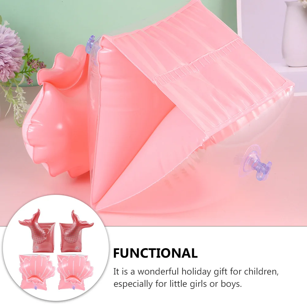 نفخ الاطفال السباحة شارات 2 أزواج الأطفال الذراع يطفو حمام السباحة سلامة وسادة هوائية مزدوجة تصميم حلقة مريحة سلسة #6