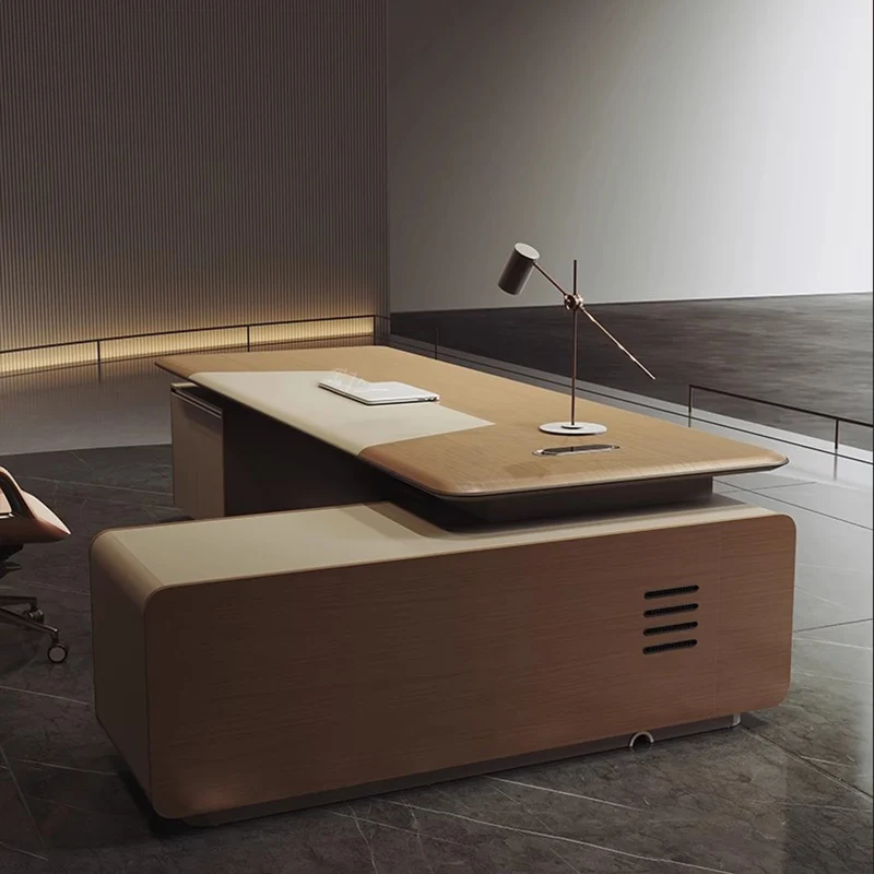 High Quality Boss Chinese Desk Simple Modern Designer Drawers Corner Chair Cabinets Unique Organizer Escritorio Office Furniture