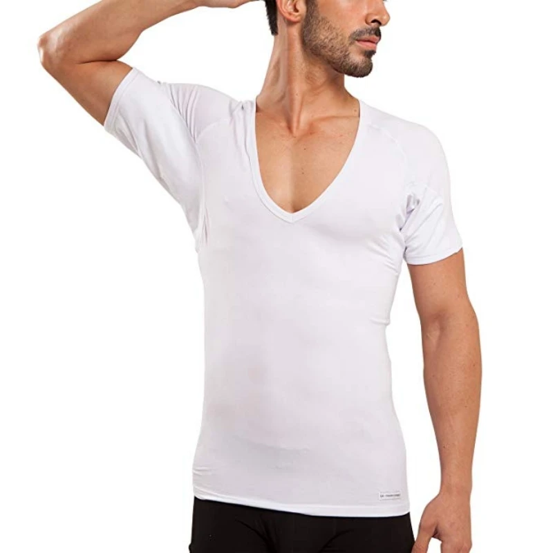 Lightweight Layering System Patented Sweat Proof Technology Sweatproof Undershirts Tee Deeper V Neck Anti-transpiration t shirt