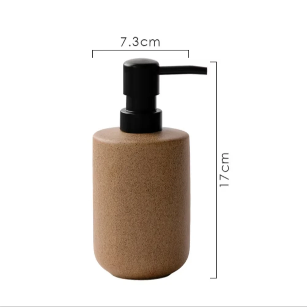 Wabi-Sabi Keramik-Lotionsflasche 450ML Quetschflasche Seifenspender Shampoo-Lotion-Conditioner-Flasche Badezimmer-Accessoires – Detail 11