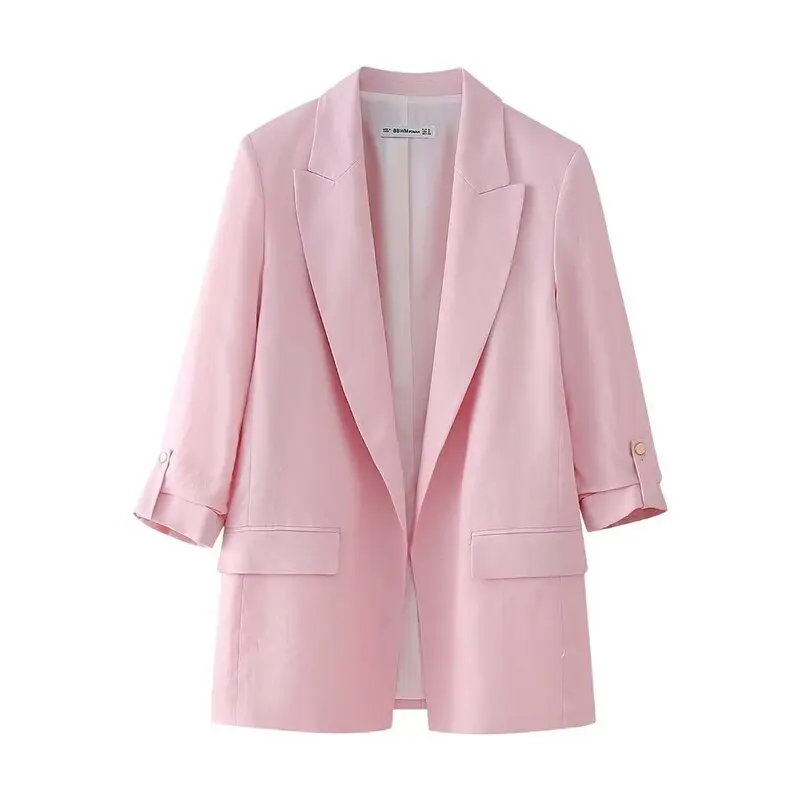 Summer 2024 Women's Slimming Casual Versatile Loose Fit Suit Jaet New Arrival Commute Sle Regular Length