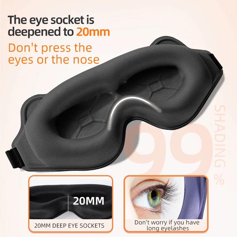 3D Sleeping Mask Block Out Light Soft Padded Sleep Mask For Eyes Slaapmasker Eye Shade Blindfold Sleeping Aid Face Mask Eyepatch