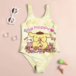 Costume da bagno per ragazze bambini ragazza estate costumi da bagno per bambini 2024 costumi da bagno per bambini da spiaggia Sanrio PompomPurin costumi da bagno per neonati carini di grandi dimensioni