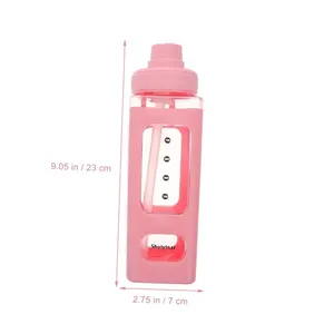 Garrafa de água kawaii de 700ml para meninas, garrafas de água fofas para crianças com canudo adesivo 3d garrafa potável portátil à prova de vazamento jarro de água 10 principais vendas garrafa vidro 700ml - №3