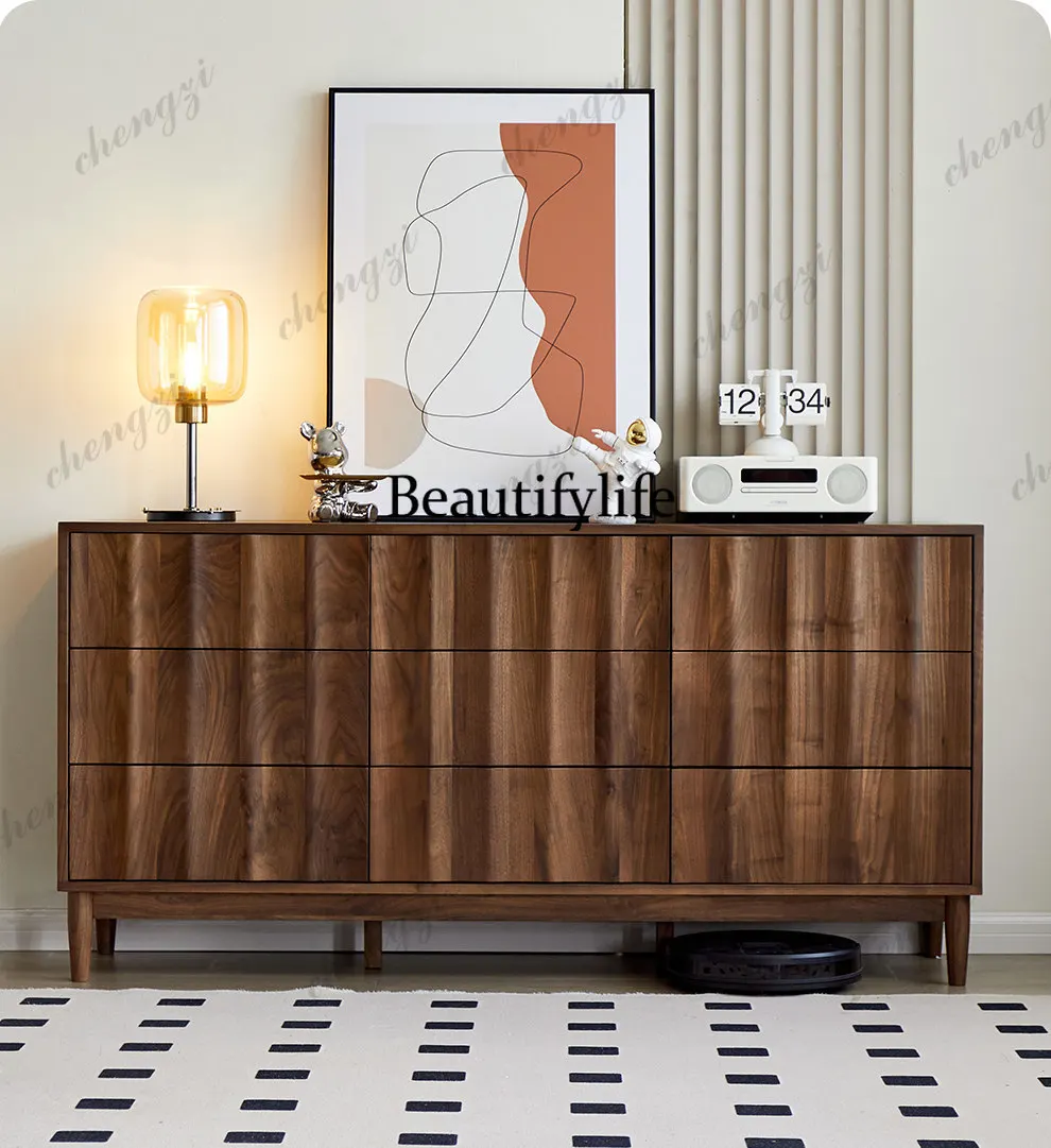 Bedroom solid wood chest, living room against the wall storage, storage, nine buckets, chest of drawers