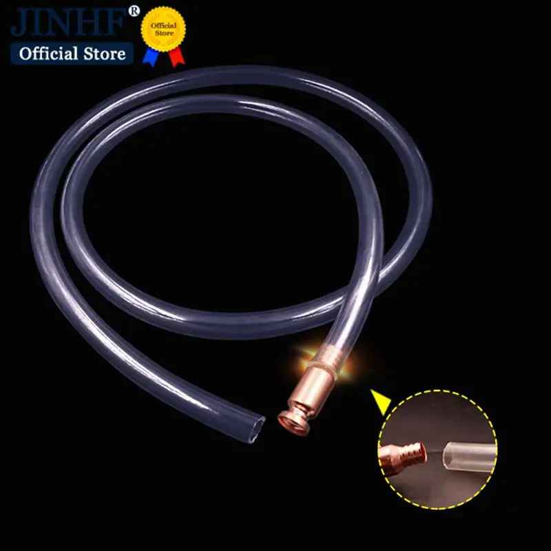 Sifón de repostaje de Gas de cobre rojo, bomba de sifón de gasolina, agitador de agua y combustible, manguera autocebante de seguridad, Conector de sifón Flexible