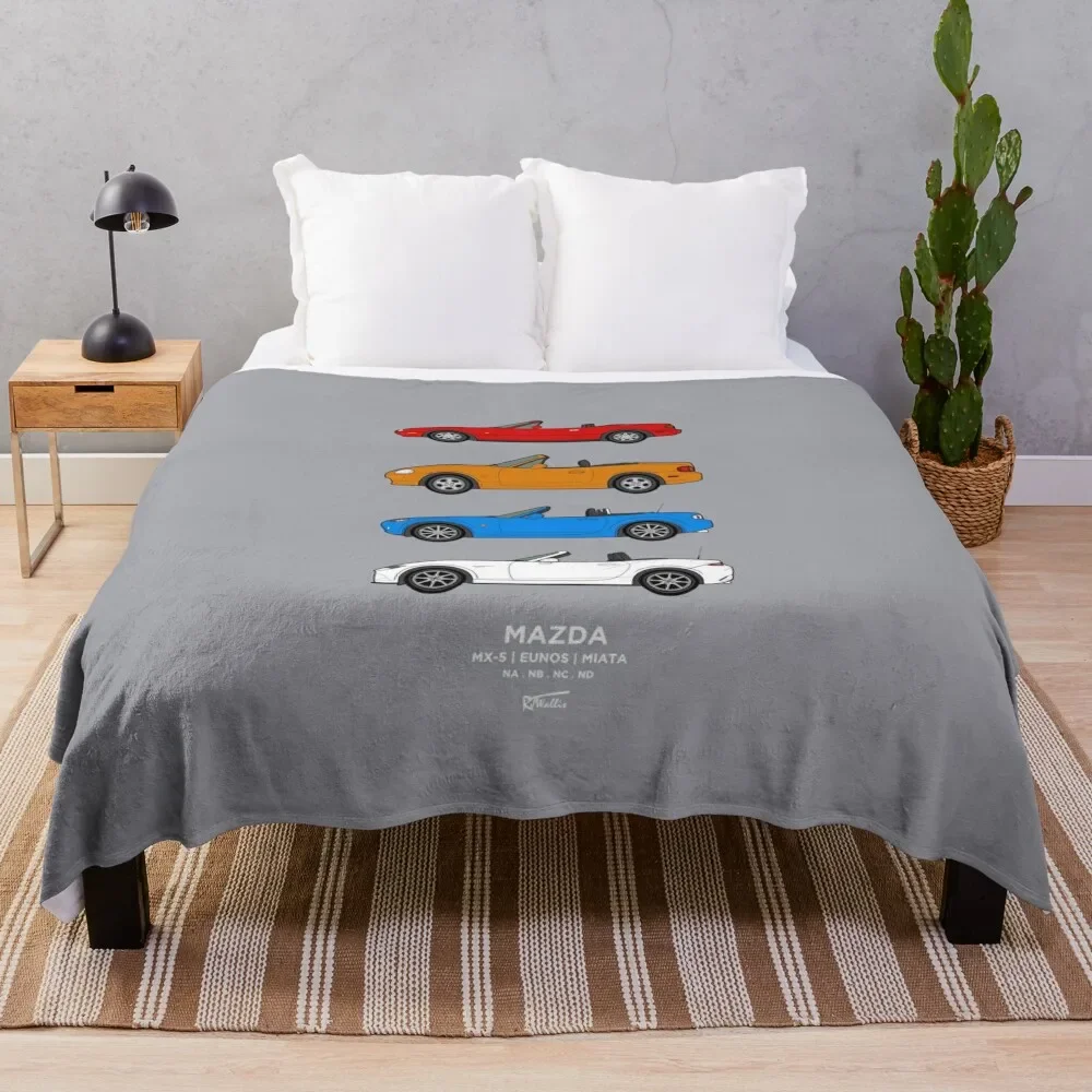 MX-5 / Miata / Eunos Classic Car Collection Throw Blanket Single Beautifuls Blankets