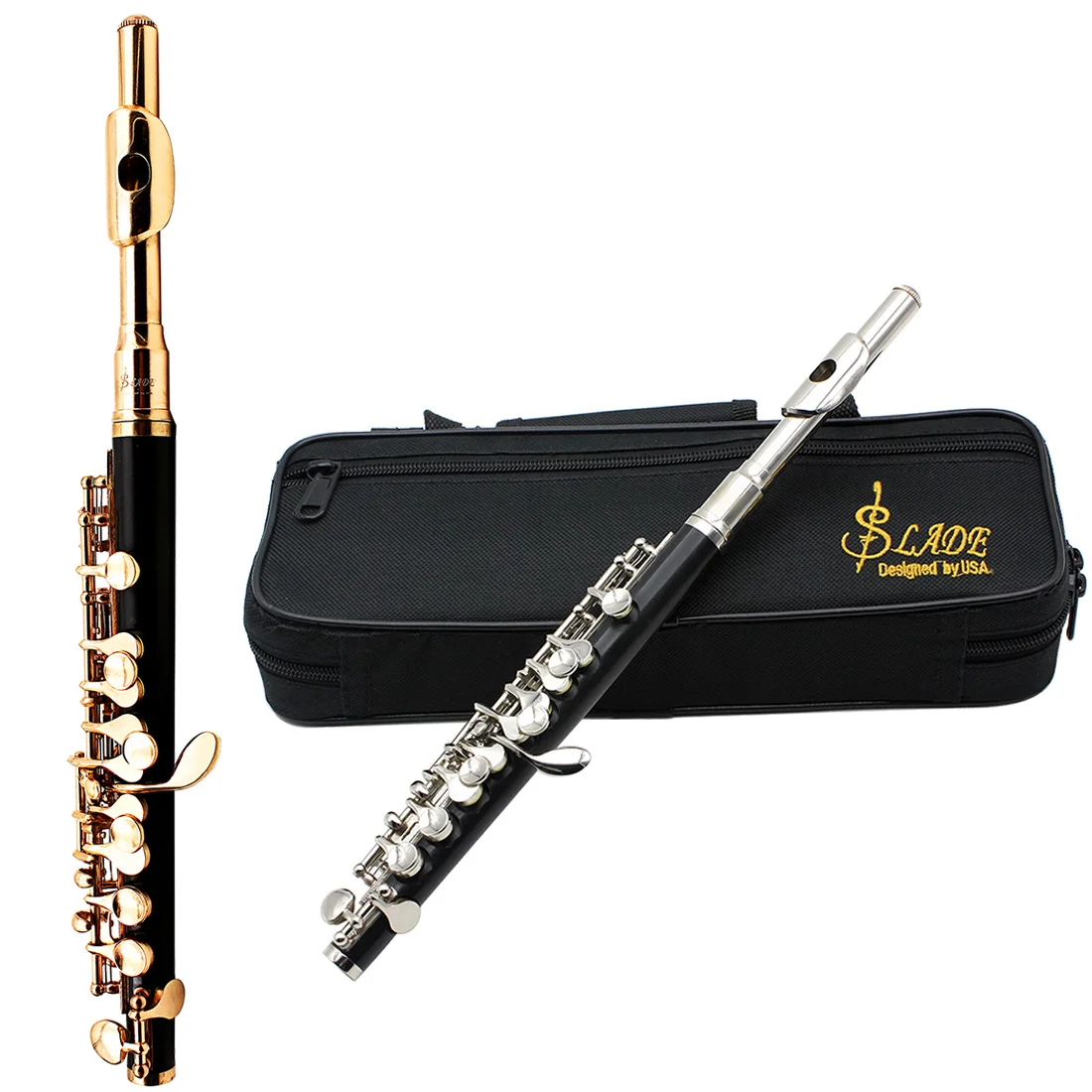 SLADE 16 Holes C Tone Piccolo Golden Silver E Key Cupronickel Body Piccolo Professional Piccolo Woodwind Musical Instrument