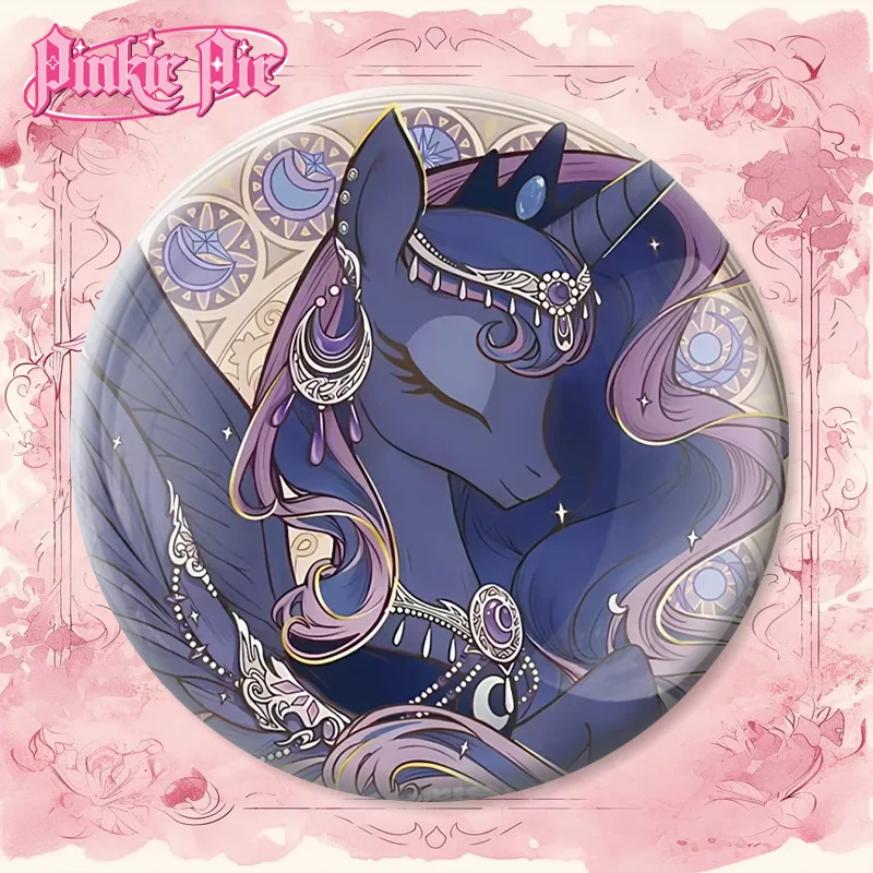 شارة المهر الصغيرة الأرجواني والناعمة والنادرة بيكي الطرفية الكونية الأميرة صفيح شارة الأطفال قلادة اكسسوارات أنيمي