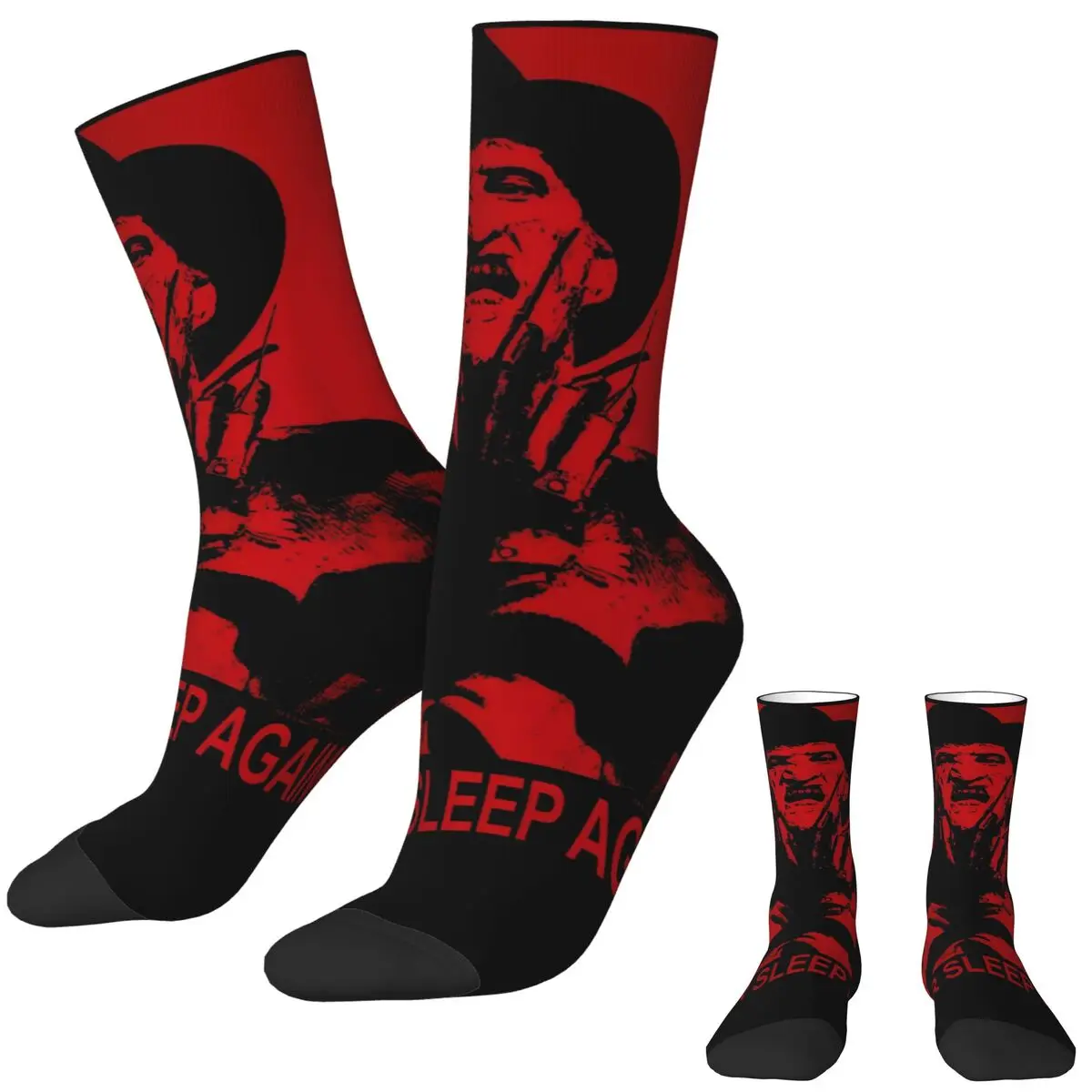 Elm Street Nightmare Socks Spring F-Freddy K-Kruger Stockings Casual Women Men Horror Socks Running Sports Anti Sweat Socks