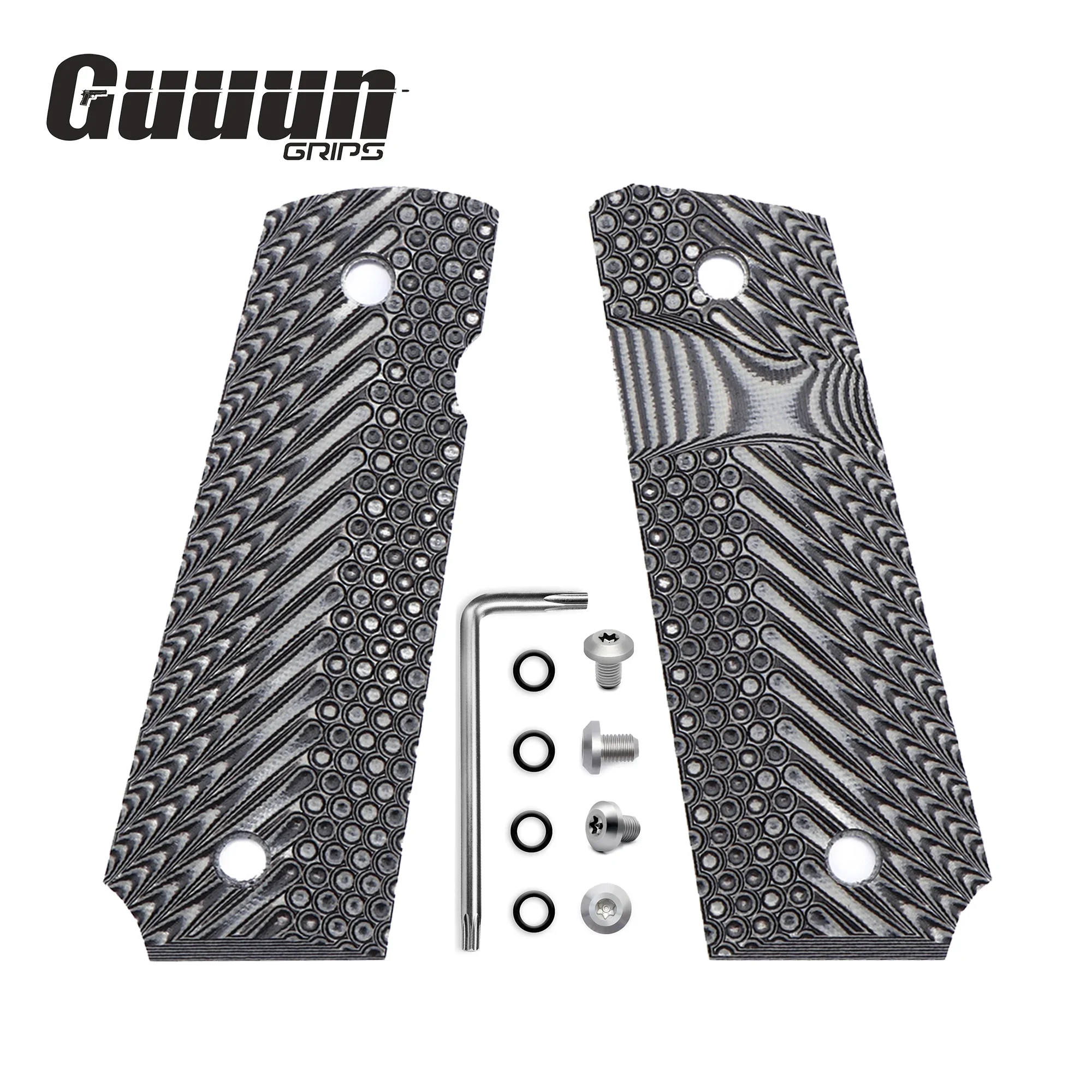 Guuun G10 Grips for 1911 Slim Grips G10 Ambi Safety Cut OPS Tactical Texture