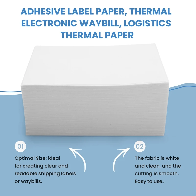 500 Pcs Thermal Label Paper Shipping Labels Thermal Label Stickers Roll For Waybill Printer Labeler