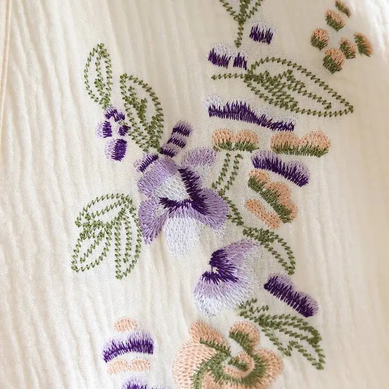 أردية نسائية مطرزة من القطن للربيع والصيف رداء حمام رقيق على الطراز الصيني ملابس على البخار للاستحمام