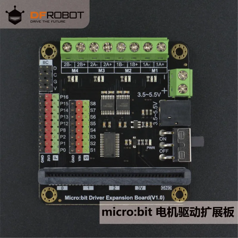 

Micro: Bit Motor Driver Board Expansion Board, 4-way Motor, 8-way Servo, 9 GPIO Interfaces