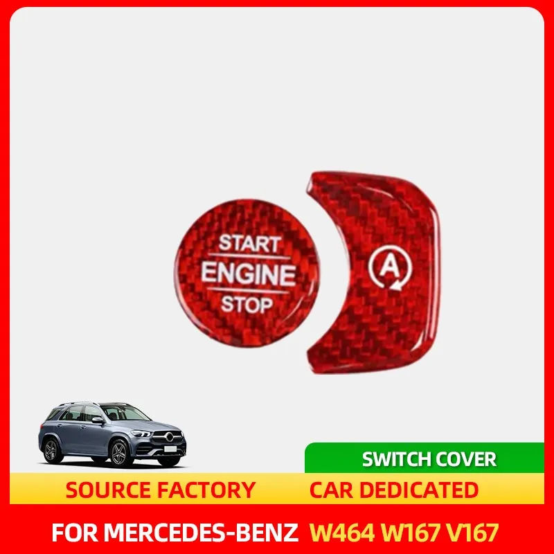 

Внутренние наклейки из углеродного волокна, кнопка запуска двигателя, крышка переключателя, наклейки для Mercedes Benz G GLE GLS Class W464 W1