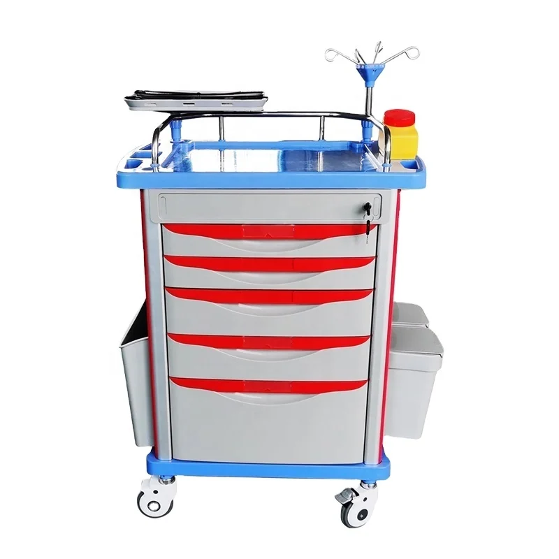 emergency crash cart medical trolley