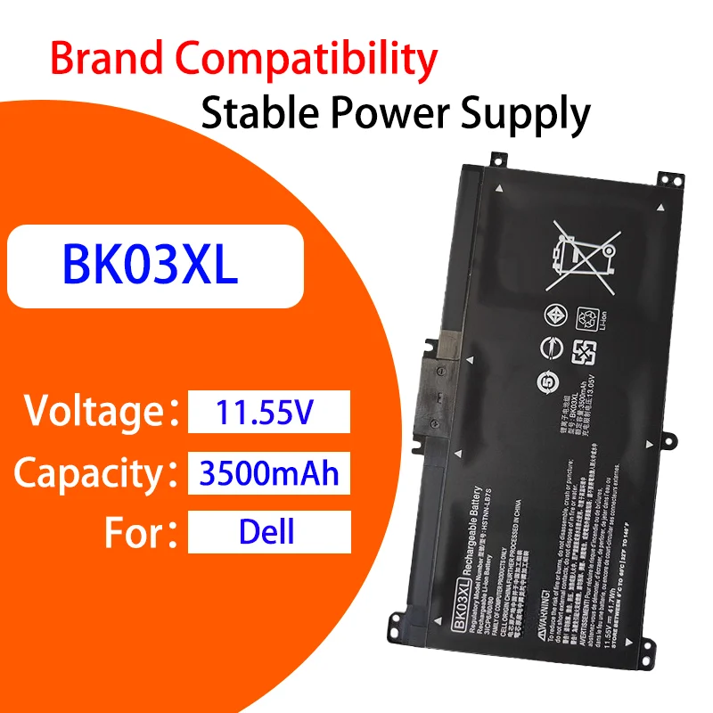 

Premium BK03XL Battery For HP Pavilion X360 14-BA033TX TPN-W125 11.55V 3500mAh Rechargeable Replacement Laptop Battery