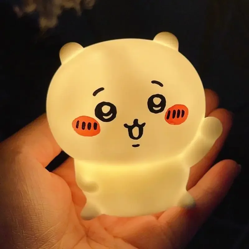 Anime Chiikawa Vinyl Doll Night Light Kawaii Luminous Hachiware Usagi Bedroom Desktop Ornament Surprise Birthday Gift for Fans view 6