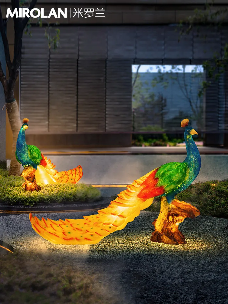 Courtyard lights, view lights, peacock lights, courtyard decoration lights, imitation animal lawn lights, floor lights