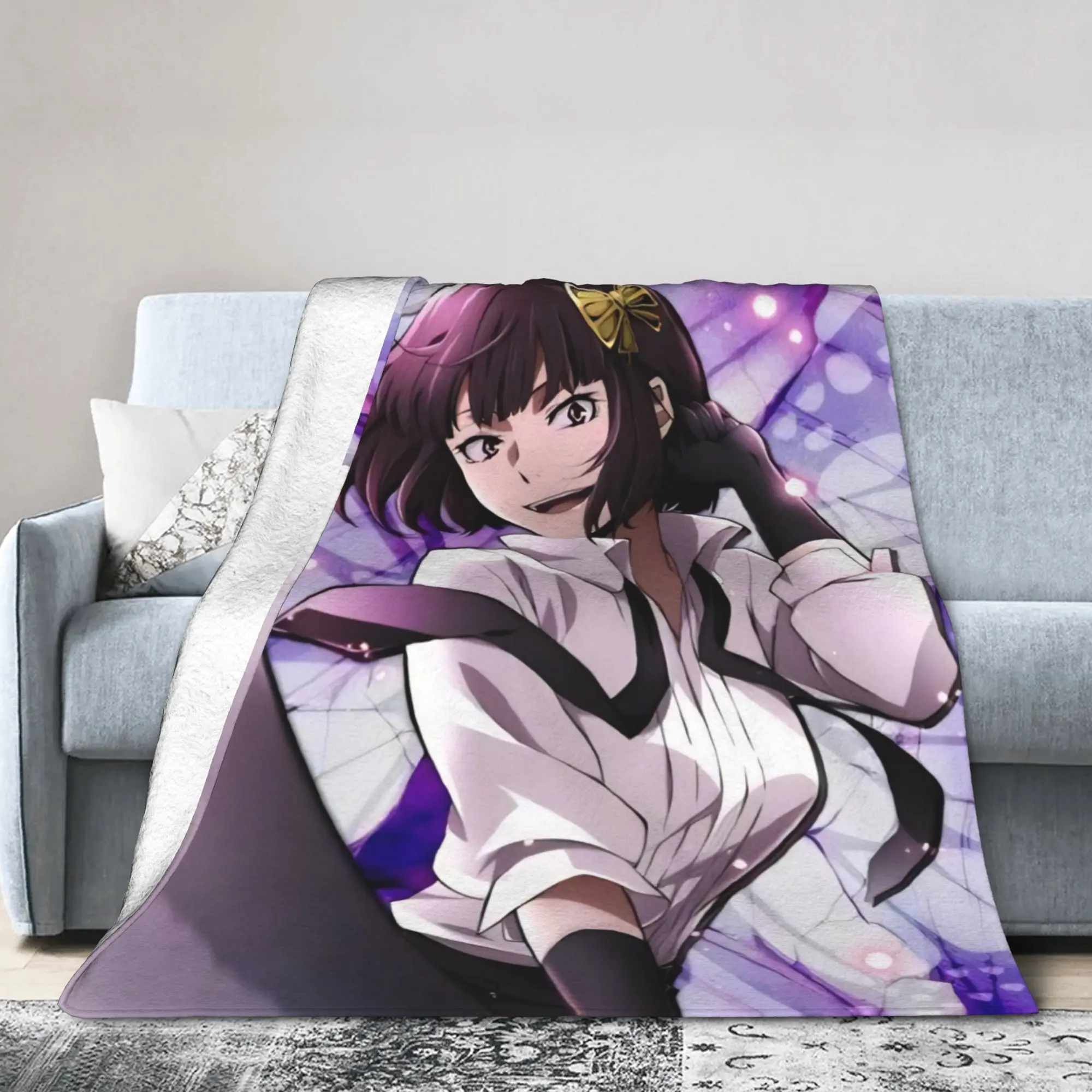 Anime Bungo Stray Dogs Blanket Fleece  Winter  Multi-function Lightweight Throw Blanket for Home Office Bedspreads