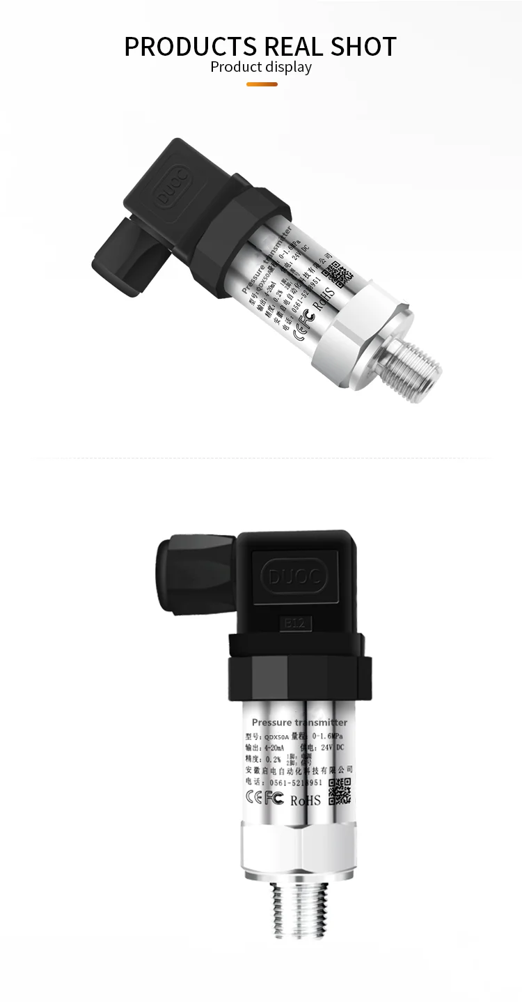 4-20mA Ausgang Drucksensor Transmitter 12-36V Versorgung Wasser Gas Öl Flüssigkeit 150psi Manometer NPT1/4 G1/2 0,5bar 1bar 16 Bar 25 Bar – Detail 7