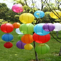 10-15-20-25-30-35-40cm Round Decorative Paper Lantern Color Hanging Paper Balls Wedding Birthday Shower Decor Party Supplies