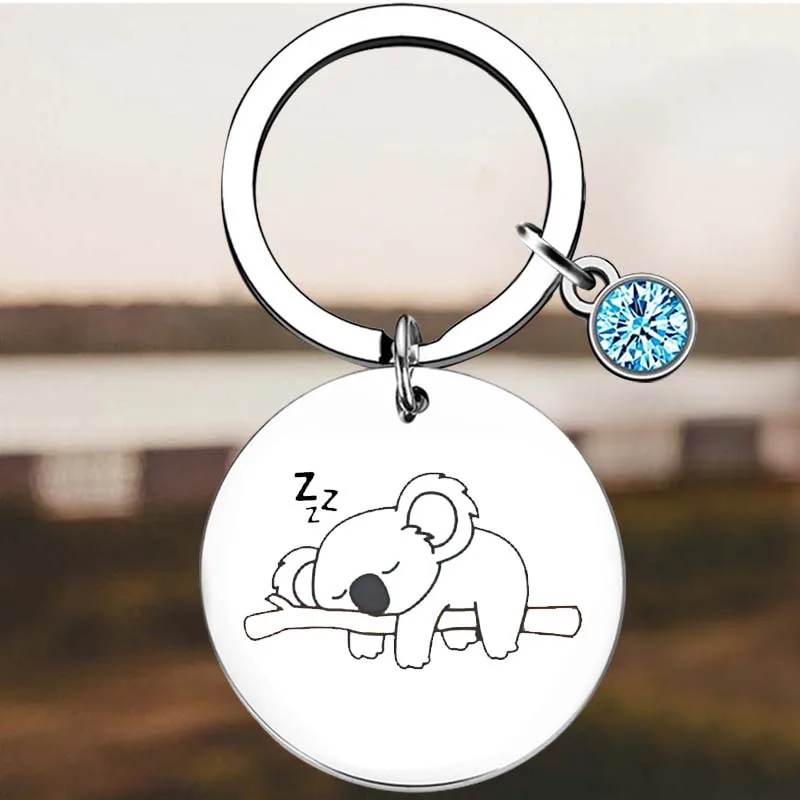 New Sleeping Koala Key Chain Ring Koala Bear Gift keychains pendant Koala Lover gift