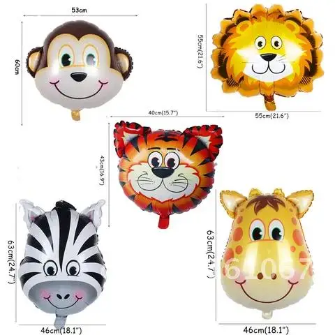 

7pcs Jungle Safari Happy Birthday Party Animal Balloons Decoration Wild One Kids Birthday Party Baby Shower Decor