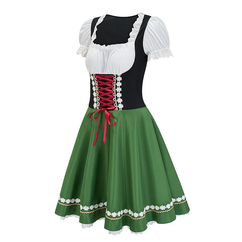 High Quality Red Hot Sexy German Beer Girl Costume Halloween Oktoberfest Party Cosplay Fancy Dress Women 2024 Bavarian Outfit