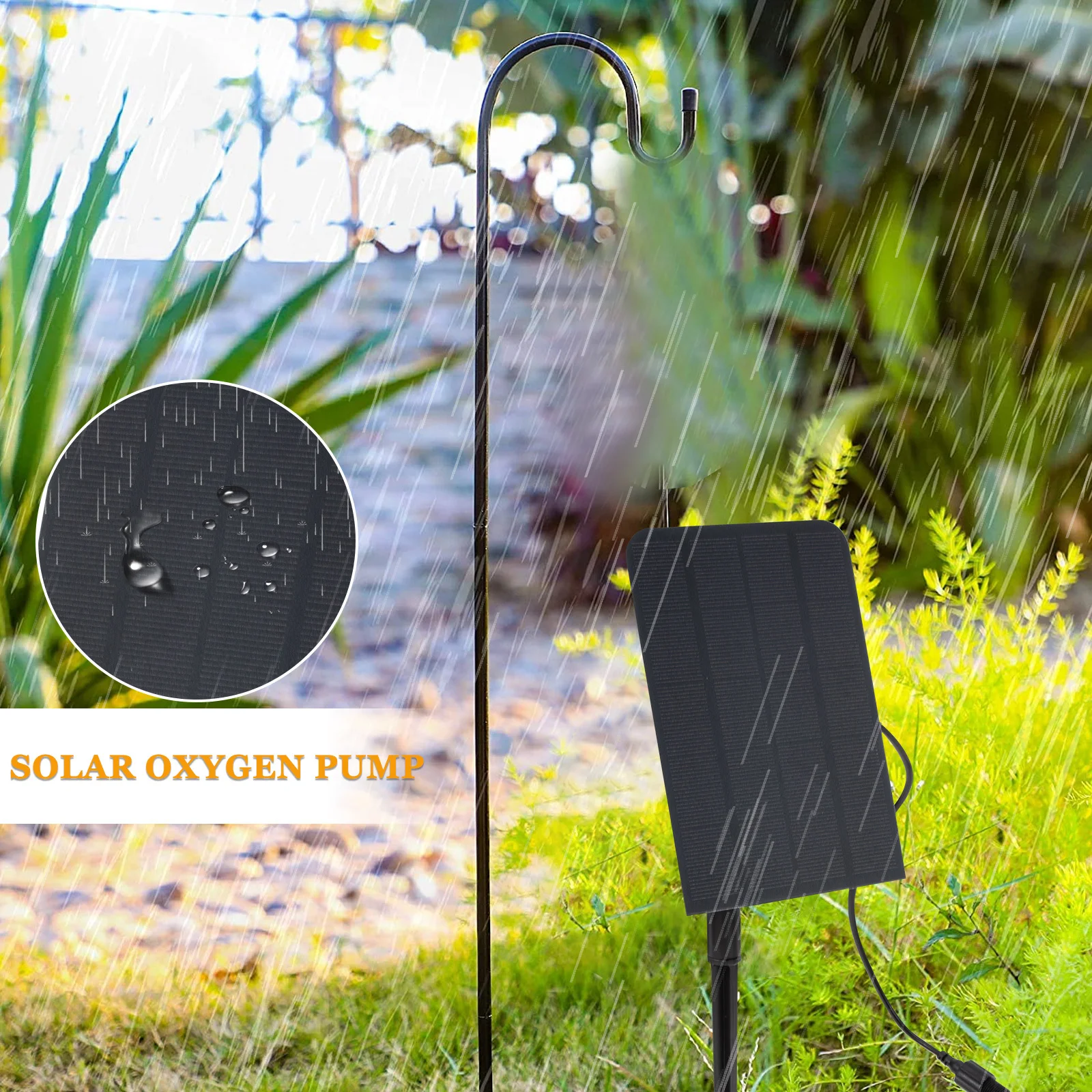 

1Set Solar Oxygen Pump Small Portable Fish Tank Aerator Stable Performance Outdoor Fish Pond Oxygen Air Pump Premium Sun