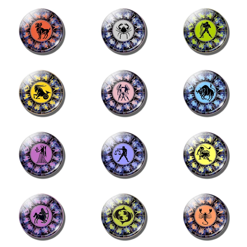 Scorpio Fridge Magnets  12 Constellation Stickers  Refrigerator Decoration Souvenir  Horoscope Signs  Cute Macarons  Home Decor