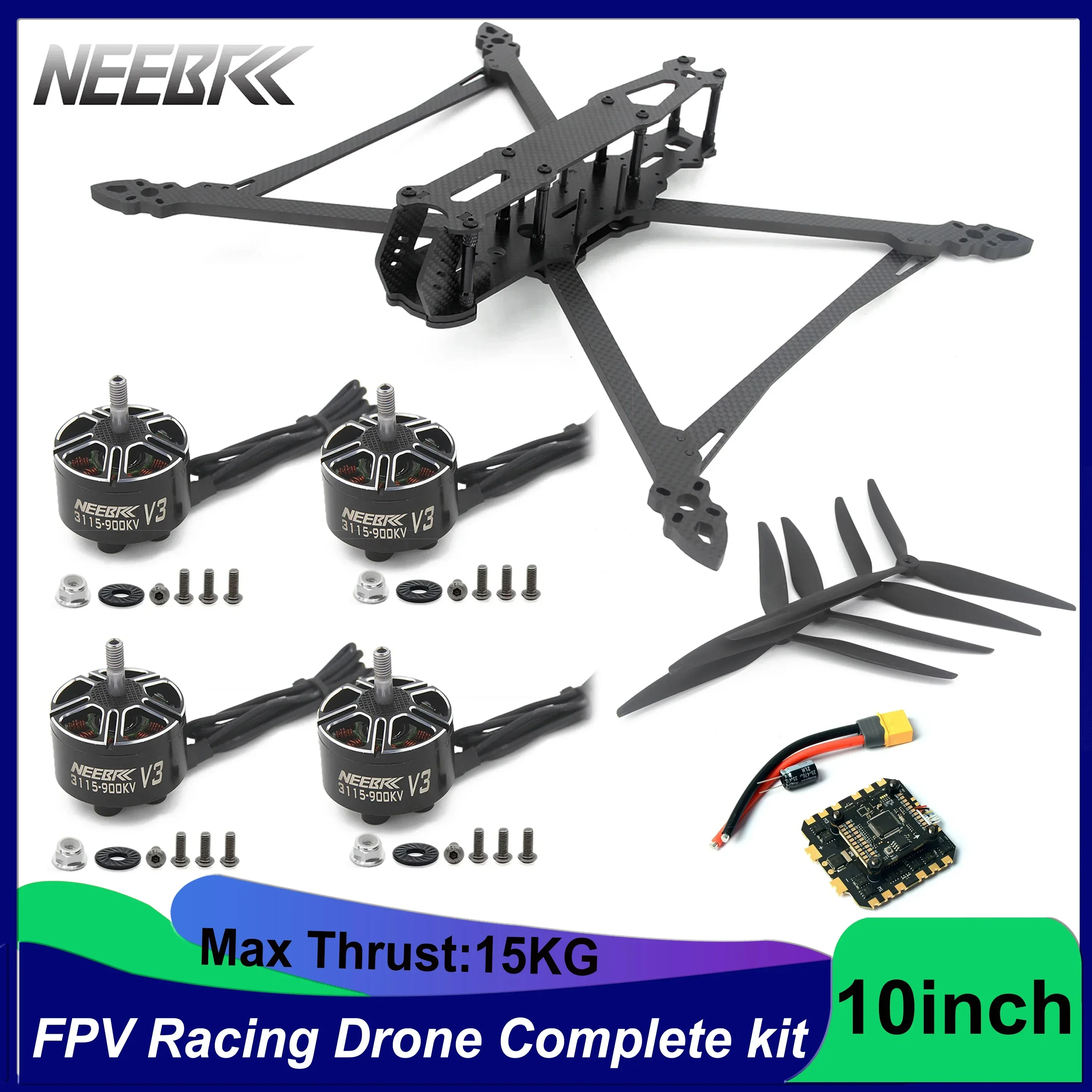 FPV Racing Drone 10inch 427mm Frame Kit 3115 900KV Brushless Motor 80A F405 FC ESC 4IN1 Complete Set for Mark4 V2 Long Range