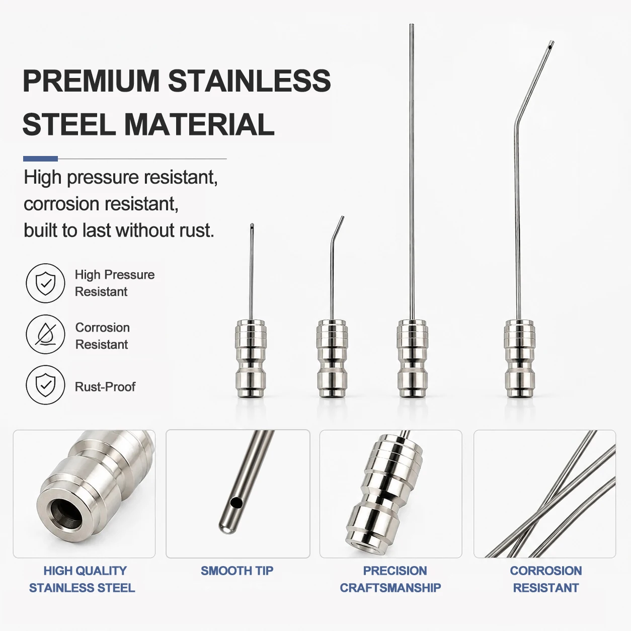 BEAR FORCE Stainless Steel Pressure Washer Needle Nozzle Kit, 1/4