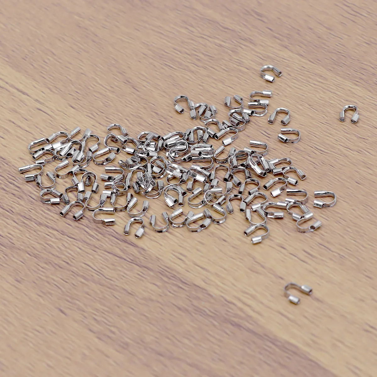 100Pcs Sterling Copper U Shaped Wire Wire Protectors for Jewelry Making DIY Craft Supplies Beading Cord Fraying Prevention