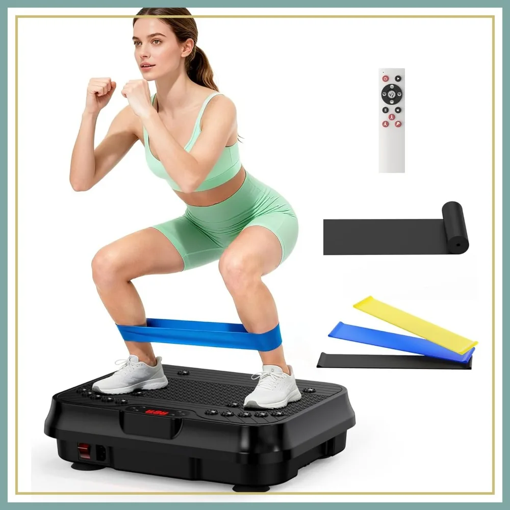 

Whole Body Vibration Plate with 250 Speeds, 400 Lbs Capacity, Resistance Bands