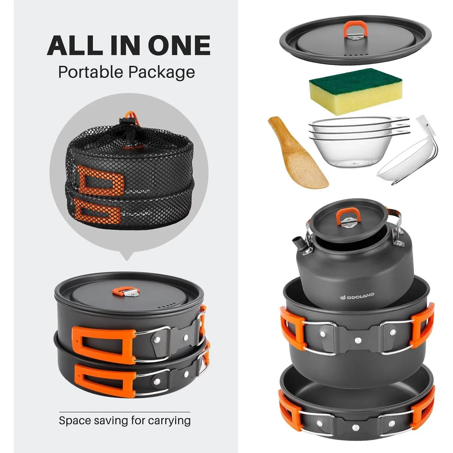 Odoland Juego de 10 Utensilios - Camping Cooking Set Large reseña y precio