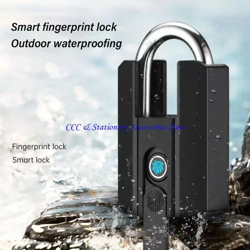 Q1JC小さな指紋パドロックセキュリティパドロック指紋アクセスドアロックジムの仕事や家庭でのセキュリティを強化する